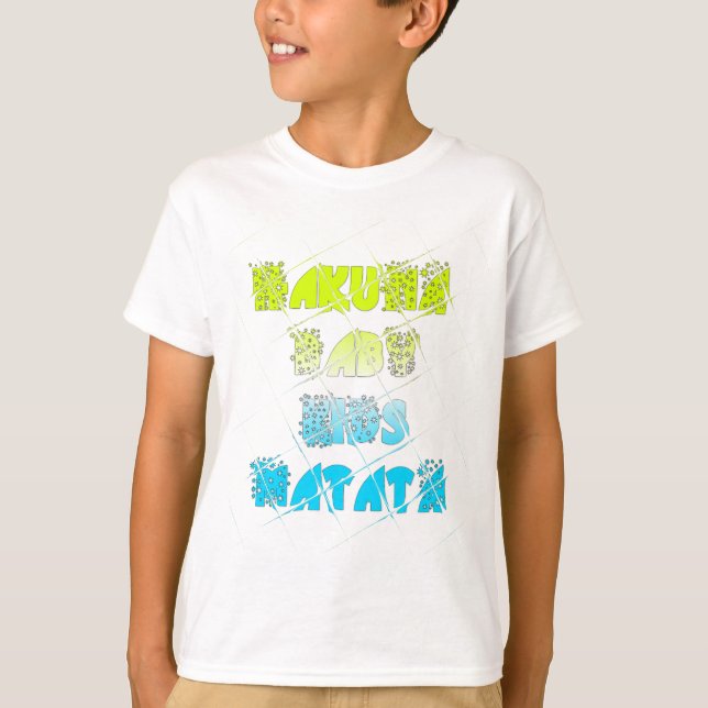 Hakuna Matata Baby Kids Lycklig Färg Art Print Des Tröja (Framsida)