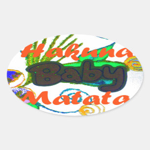 Hakuna Matata Baby.png Ovalt Klistermärke