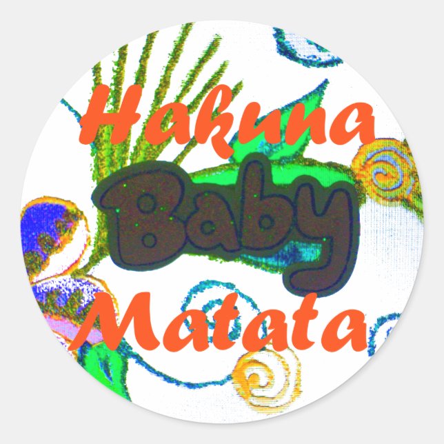 Hakuna Matata Baby.png Runt Klistermärke (Framsida)