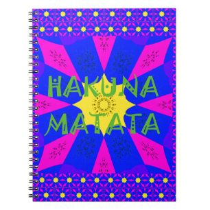 Hakuna Matata Bevackra Fantastisk Design Färg Anteckningsbok Med Spiral