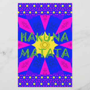Hakuna Matata Bevackra Fantastisk Design Färg Brevpapper