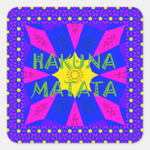 Hakuna Matata Bevackra Fantastisk Design Färg Fyrkantigt Klistermärke