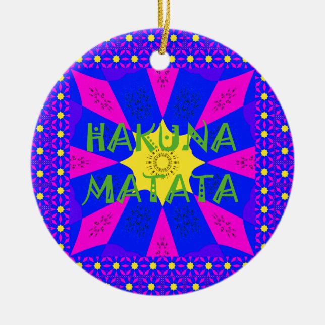 Hakuna Matata Bevackra Fantastisk Design Färg Julgransprydnad Keramik (Framsidan)