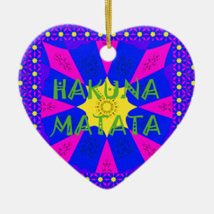 Hakuna Matata Bevackra Fantastisk Design Färg Julgransprydnad Keramik