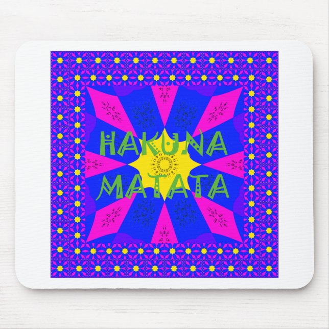 Hakuna Matata Bevackra Fantastisk Design Färg Musmatta (Framsidan)