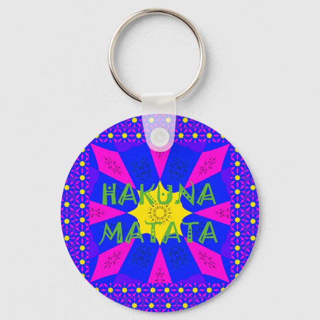 Hakuna Matata Bevackra Fantastisk Design Färg Nyckelring (Framsida)