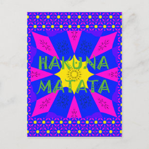 Hakuna Matata Bevackra Fantastisk Design Färg Vykort
