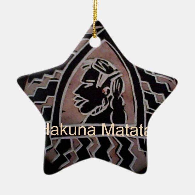 Hakuna Matata Bongo Flavor. Julgransprydnad Keramik (Framsidan)