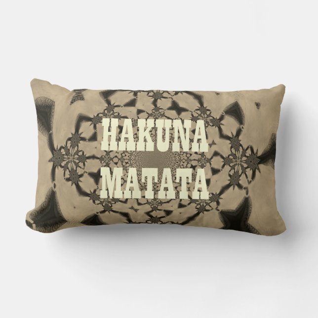 Hakuna Matata Classic Home Decor Bomull Lumbar Lumbarkudde (Framsida)