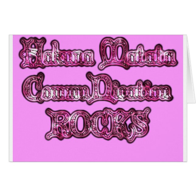 Hakuna Matata Communication STEN Art Print Hälsningskort (Framsidan Horizontal)