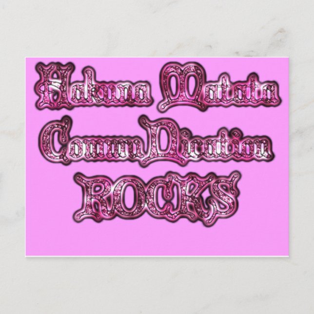 Hakuna Matata Communication STEN Art Print Vykort (Framsida)