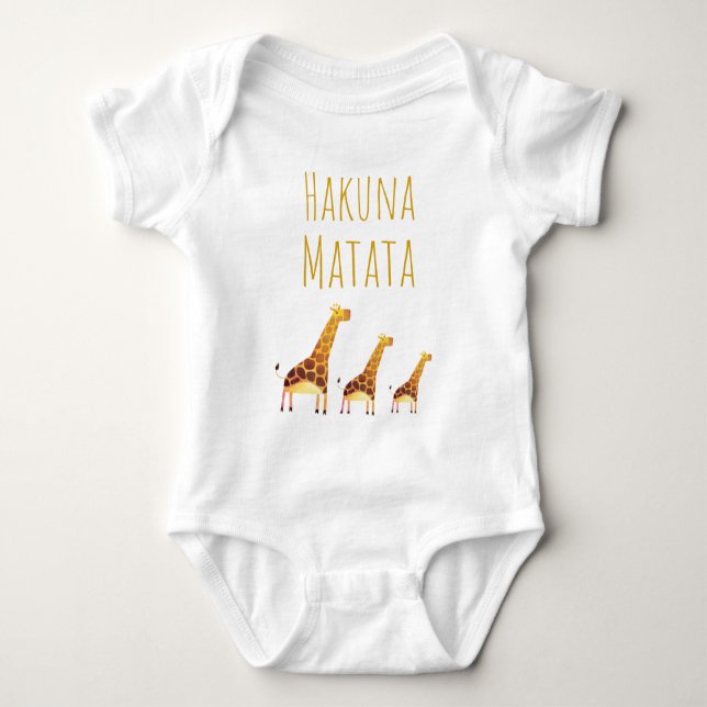 Hakuna Matata Cute Giraffes T Shirt (Framsida)