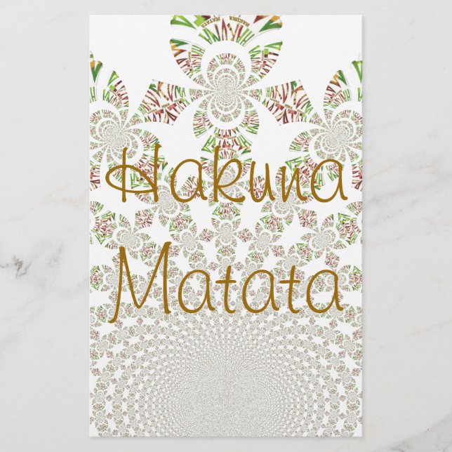 Hakuna Matata Designer Personlig Stationary Brevpapper (Framsida)