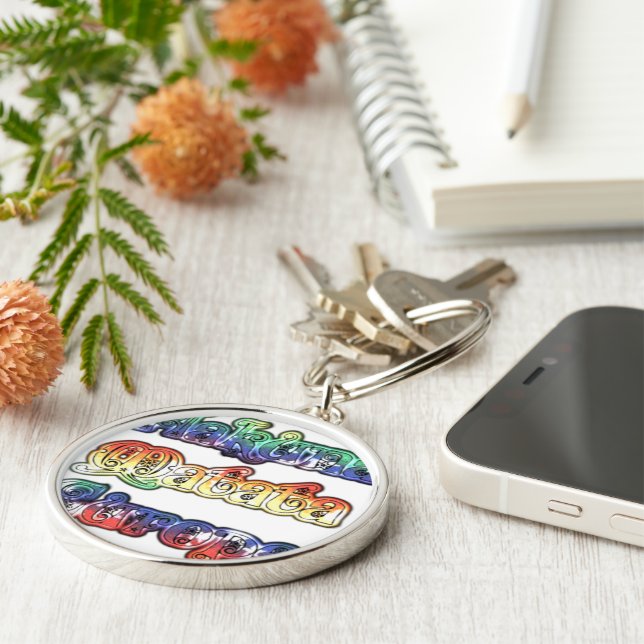 Hakuna Matata Europe Art Print/Graphic Rund Silverfärgad Nyckelring (Sidan)