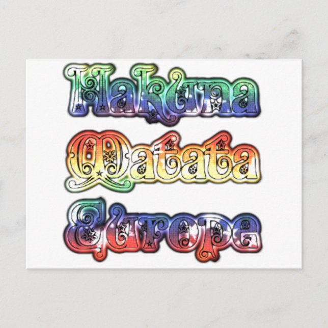 Hakuna Matata Europe Art Print/Graphic Vykort (Framsida)