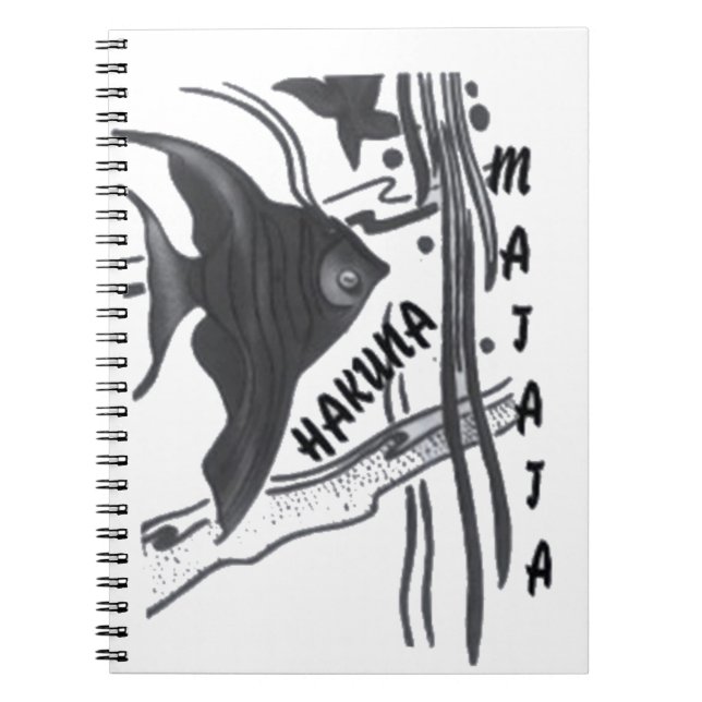 Hakuna Matata Fish Art Skriv ut Anteckningsbok Med Spiral (Framsidan)