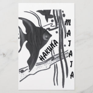 Hakuna Matata Fish Art Skriv ut Brevpapper