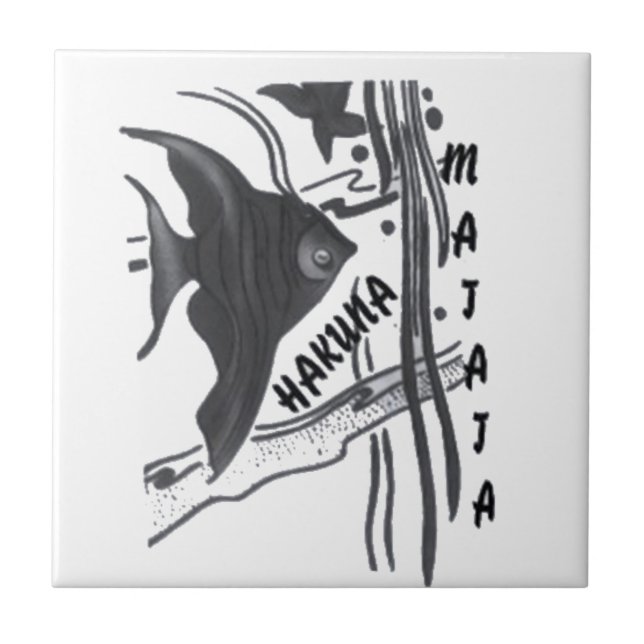 Hakuna Matata Fish Art Skriv ut Kakelplatta (Framsidan)