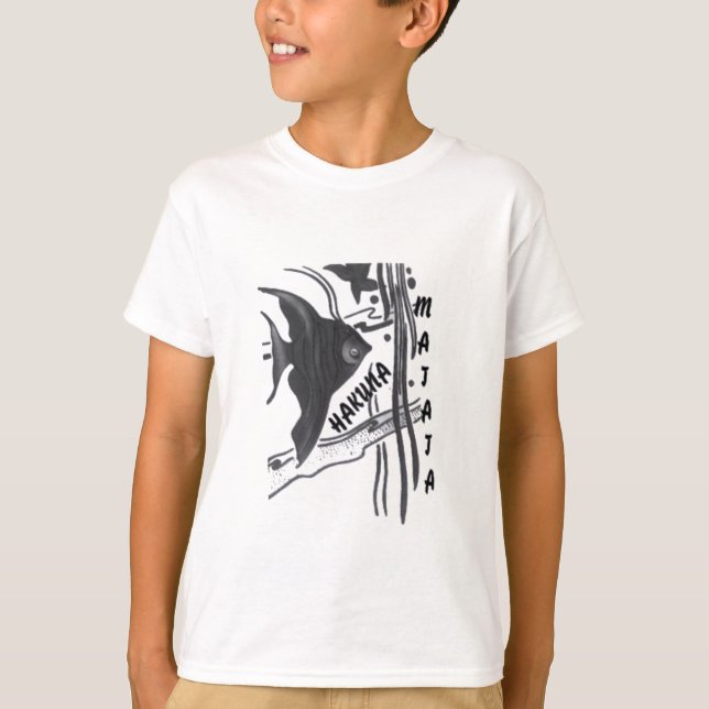 Hakuna Matata Fish Art Skriv ut T Shirt (Framsida)