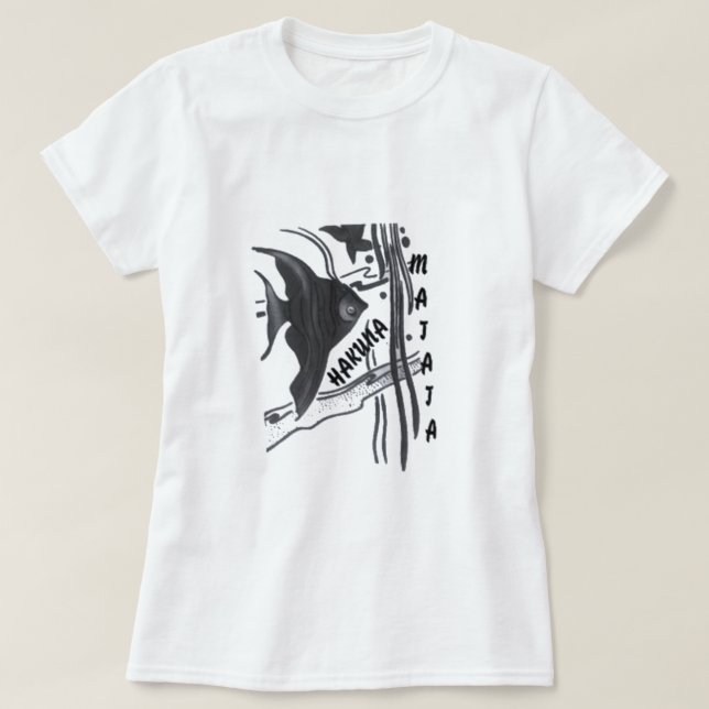 Hakuna Matata Fish Art Skriv ut Tröja (Design framsida)