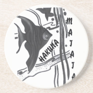 Hakuna Matata Fish Art Skriv ut Underlägg Sandsten