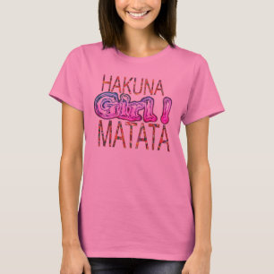 Hakuna Matata Flicka Afrikanskt Tryck Livfullt K T Shirt