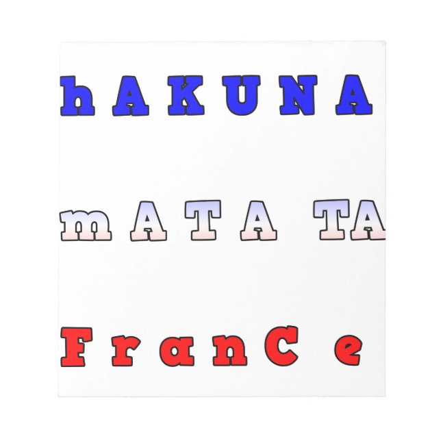 Hakuna Matata Frankrike Art Print/Graphic Anteckningsblock (Framsida)