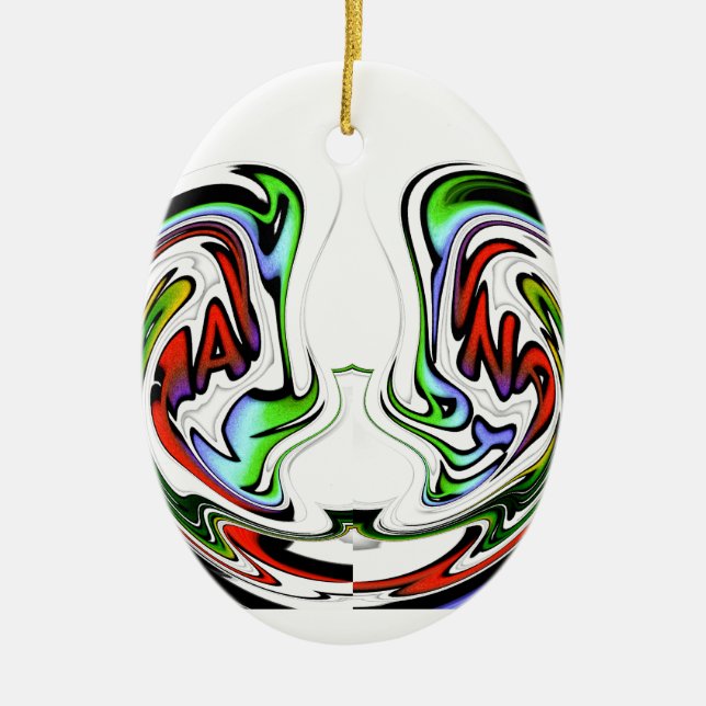 Hakuna Matata Funny Fish gift färg Julgransprydnad Keramik (Framsidan)