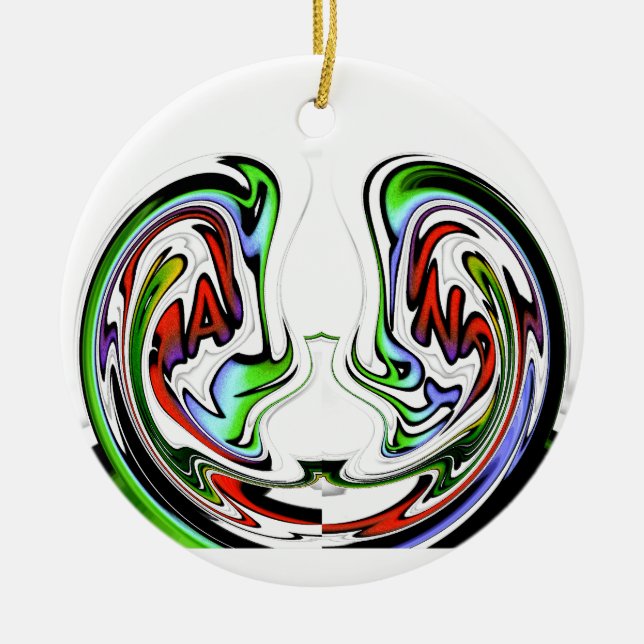 Hakuna Matata Funny Fish gift färg Julgransprydnad Keramik (Framsidan)