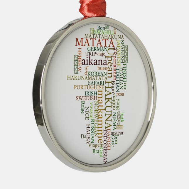 Hakuna Matata Gift Färg Julgransprydnad Metall (Höger)
