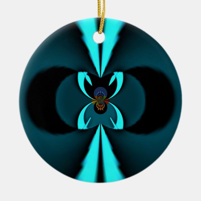 Hakuna Matata Gifts Blue Shield Julgransprydnad Keramik (Framsidan)