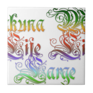 Hakuna Matata gifts rasta färg.png Kakelplatta