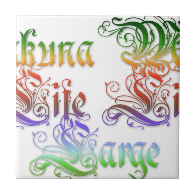 Hakuna Matata gifts rasta färg.png Kakelplatta (Framsidan)
