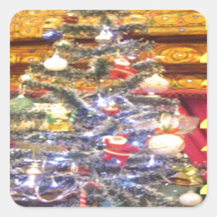 Hakuna Matata God jul & a Gott nytt år.p Fyrkantigt Klistermärke