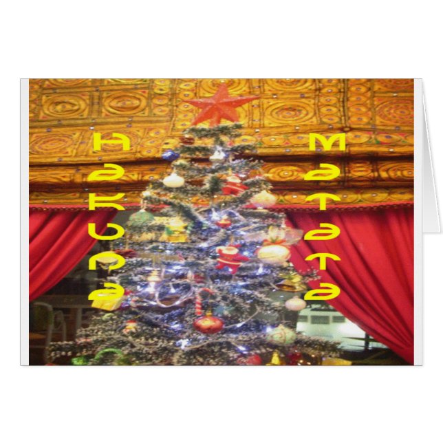 Hakuna Matata God jul & a Gott nytt år.p Hälsningskort (Framsidan Horizontal)