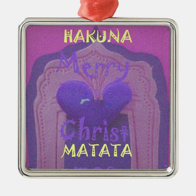 Hakuna Matata God jul Kärlek Design.jpg Julgransprydnad Metall (Framsidan)