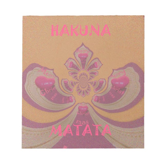 Hakuna Matata God jul vackra hjärtan Anteckningsblock (Framsida)