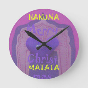 Hakuna Matata god julkärlek Design.jpg Rund Klocka