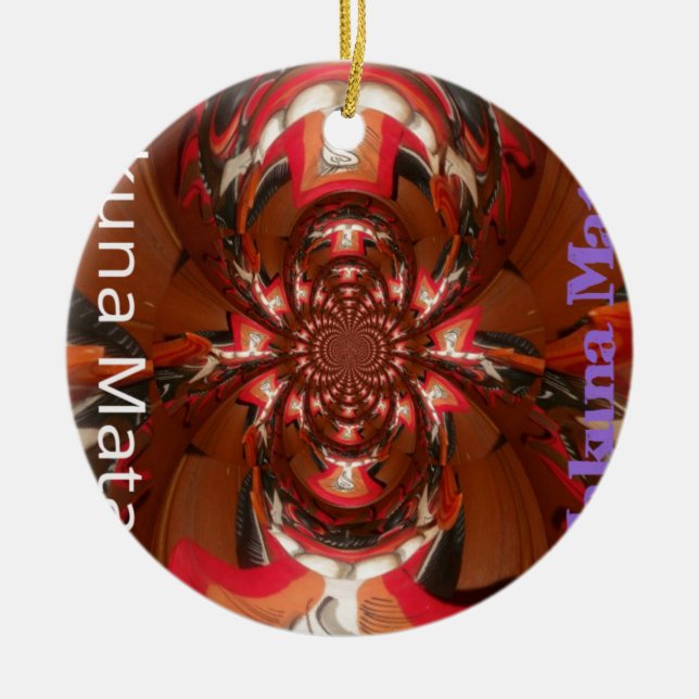 Hakuna Matata Halloween Mask Kaleidoscope Abstrakt Julgransprydnad Keramik (Framsidan)