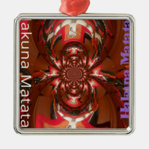 Hakuna Matata Halloween Mask Kaleidoscope Abstrakt Julgransprydnad Metall