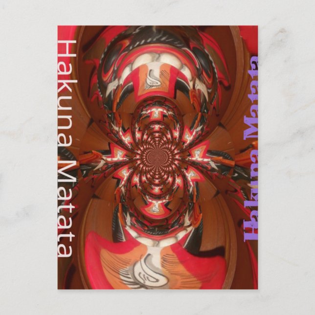 Hakuna Matata Halloween Mask Kaleidoscope Abstrakt Vykort (Framsida)