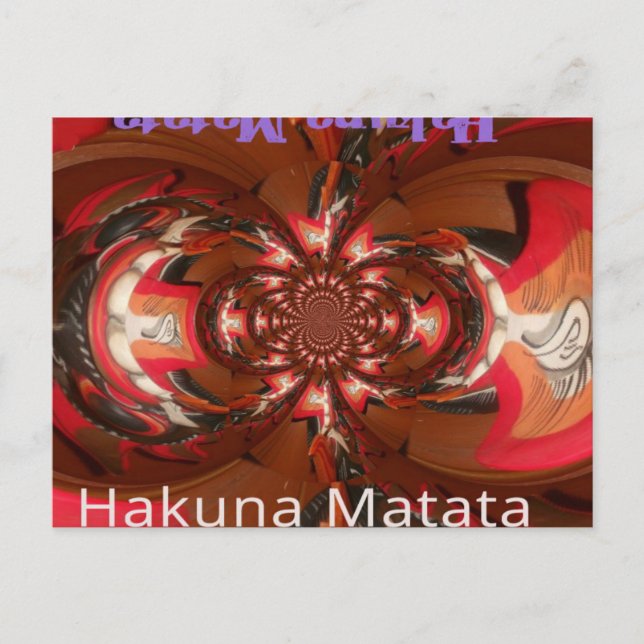 Hakuna Matata Halloween Mask Kaleidoscope Abstrakt Vykort (Framsida)
