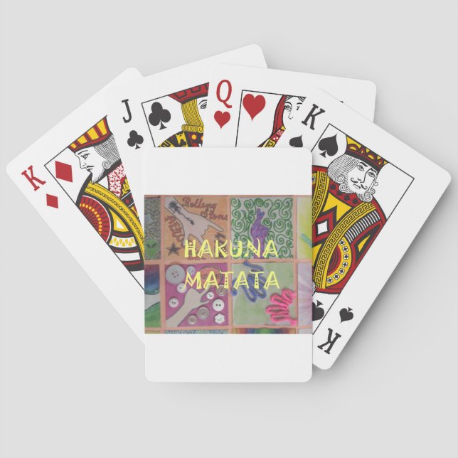 Hakuna Matata Handtecken Konsttryck Spelkort (Baksidan)