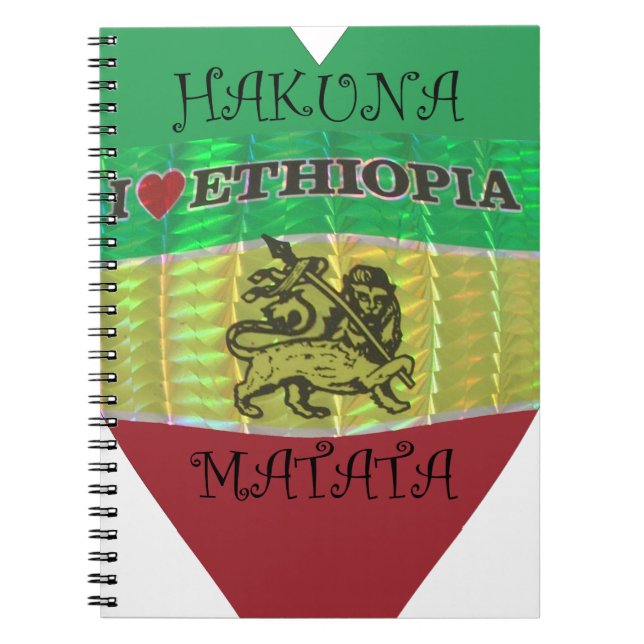 Hakuna Matata I kärlek Etiopien Färg.png Anteckningsbok Med Spiral (Framsidan)
