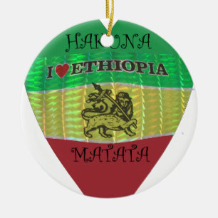Hakuna Matata I kärlek Etiopien Färg.png Julgransprydnad Keramik
