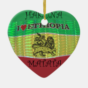 Hakuna Matata I kärlek Etiopien Färg.png Julgransprydnad Keramik