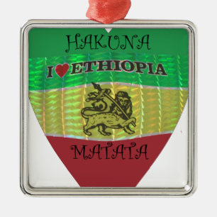 Hakuna Matata I kärlek Etiopien Färg.png Julgransprydnad Metall