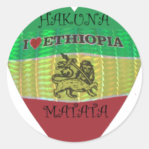 Hakuna Matata I kärlek Etiopien Färg.png Runt Klistermärke