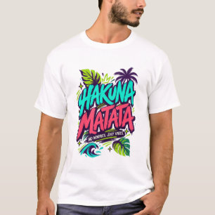 Hakuna Matata Inga Bekymmer Bara Vibrationer Färgr T Shirt