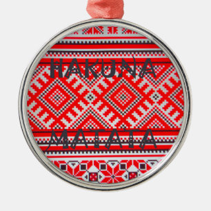Hakuna Matata - Inga bekymmer Swahili Art Collecti Julgransprydnad Metall